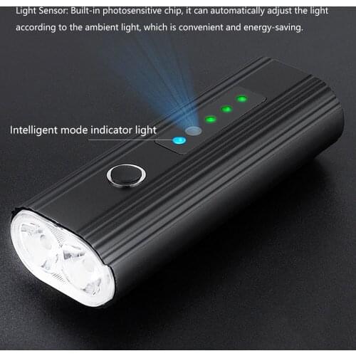 Bike Light USB Rechargeable Bicycle Front Headlight Aluminum Alloy LED Light Waterproof with 5 Light Modes for MTB Mountain Bike
