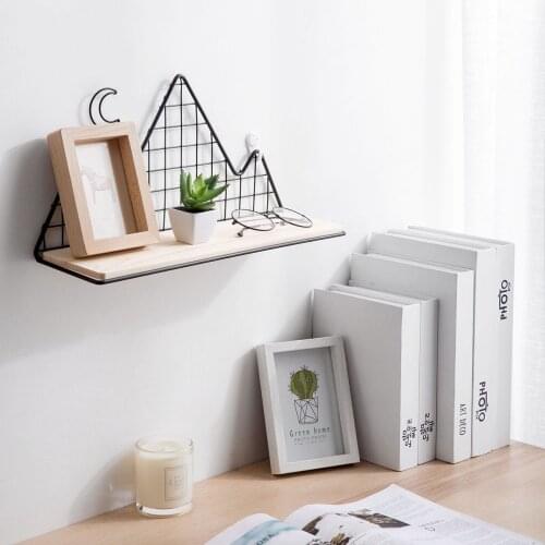 Hot Iron Hanging Wall Shelf Storage Rack Flower Pots Holder Art Creative DIY Bookshelf Wall Organizer Home Decoration
