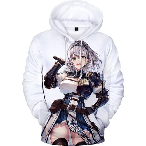 HOLOLIVE VTuber Shirogane Noel 3D Printed Hoodies Sportswear Kawaii Boys/girls Hooded Anime Kids Streetwear Clothes Kids Clothes