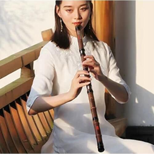 Chinese vertical bamboo flute purple bamboo xiao musical instrument F tone beginner 8 holes G key