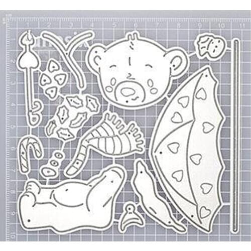 Bear Metal Cutting Dies Stencil Scrapbooking DIY Album Stamp Paper Card Emboss for Scrapbooking Christmas Die Cuts