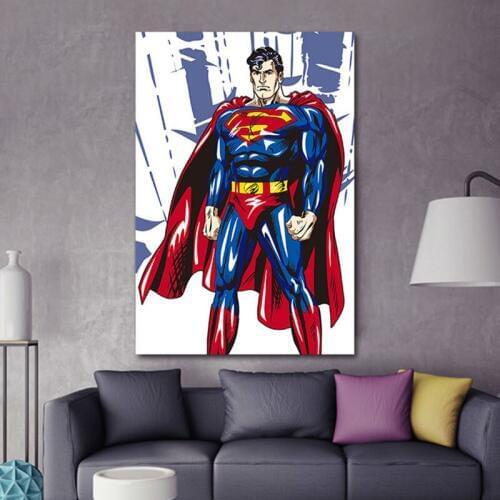 Modular painting superman digital paint by numbers American cartoon poster diy oil painting anime picture hero