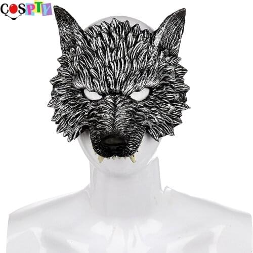 Cospty Halloween Wolf Cosplay Animal Costume Set Wolfclaw Gloves And Werewolf Mask