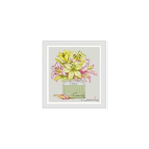 Perfume Flower Series Lily Needlework,For Embroidery,DIY 14CT Unprinted Arts Cross stitch kits Set Cross-Stitching Home Decor