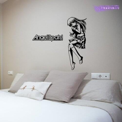 Angel Beats Wall Decal Tachibana Kanade Nakamura Yuri Vinyl Wall Stickers Decal Decor Home Decoration Anime Car Sticker