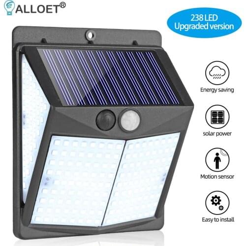 238LED Solar Wall Light Outdoors Waterproof Motion Sensor Garden Decoration Landscape Courtyard Light Wall Lamp