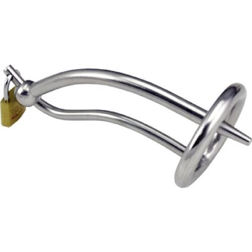 Latest Stainless Steel Male Urethra Sounding Stretching Stimulate Plug Chastity Belt Device Cock Penis Cage BDSM Sex Toy A059