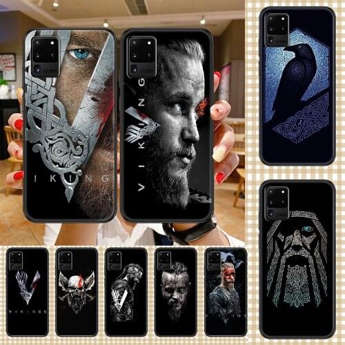 Ragnar Lothbrok Vikings Phone case For Samsung Galaxy Note 4 8 9 10 20 S8 S9 S10 S10E S20 Plus UITRA Ultra black silicone