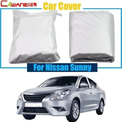 Cawanerl Gray Car Cover Sun Rain Snow Resistant Protection UV Anti Cover Dustproof For Nissan Sunny Top Quality