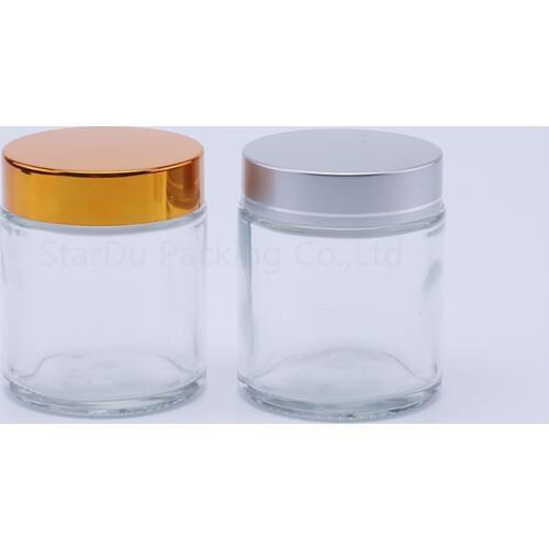 2pcs 80g Glass Cream Jars Cosmetic Packaging With Lid Plastic Caps & Inner Liners Round Empty Small Glass Jars