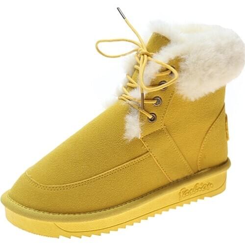 Plus velvet thick warm snow boots high-top cotton shoes womens casual flat ankle boots non-slip all-match womens boots