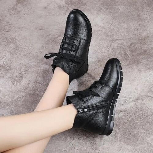 Leather ankle boots ladies casuam autumn sneakers womens luxury ballerina shoes 2021 fashion black boots