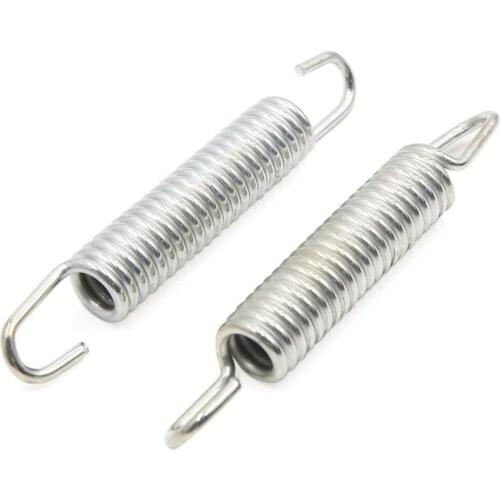 Uxcell 2pcs 10cm Length Silver Tone Metal Motorcycle Side Kickstand Spring for CG125