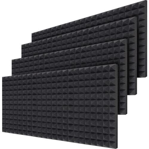 Quality 24 Pcs Acoustic Foam Panels,Sound Absorbing Dampening Wall Foam Pyramid 2 Inch Acoustic Treatment,40X30X5 cm