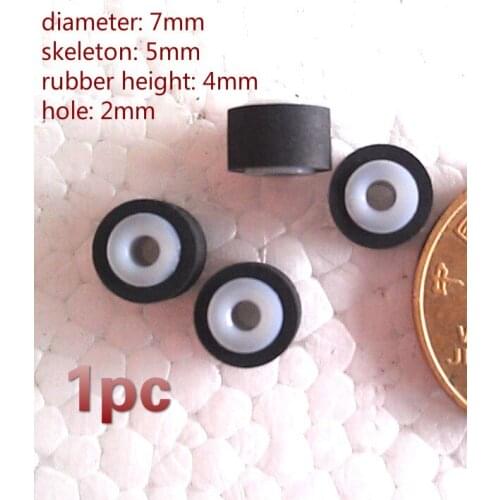 1pc 7mm*5mm*4*2 wheel belt pulley rubber audio pressure pinch roller for vintage cassette deck tape recorder Stereo player