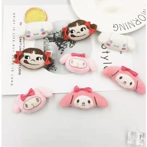 10Pcs/lot cute cartoon toy for hair clip accessories plush girl appliques for garment and bag accessories