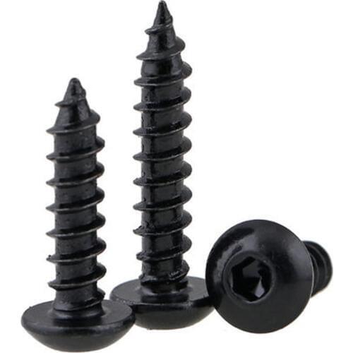 20pcs M5 Black 8.8 High strength round head Hexagon socket tapping screw Pan heads hex tappings screws 16mm-40mm Length