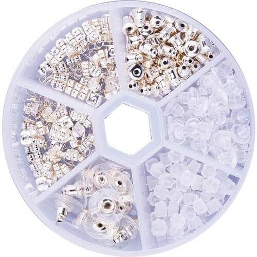 260pcs Earring Backs Replacements Set Hypoallergenic Jewelry Making Ear Studs Stoppers Clutch Earring Backs
