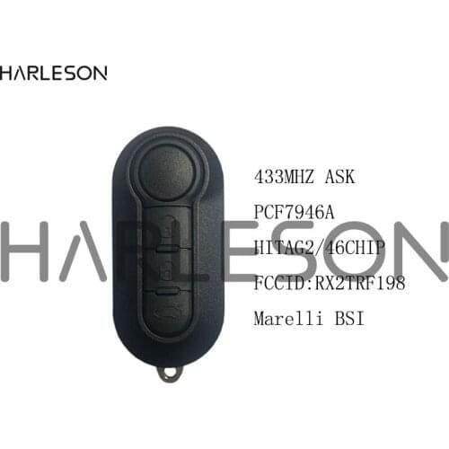 3 Button Remote Key Fob 433MHz ID46 for Fiat 500L MPV Ducato for Citroen Jumper for Peugeot Boxer 2008-2015 RX2TRF198 No Mark Ma