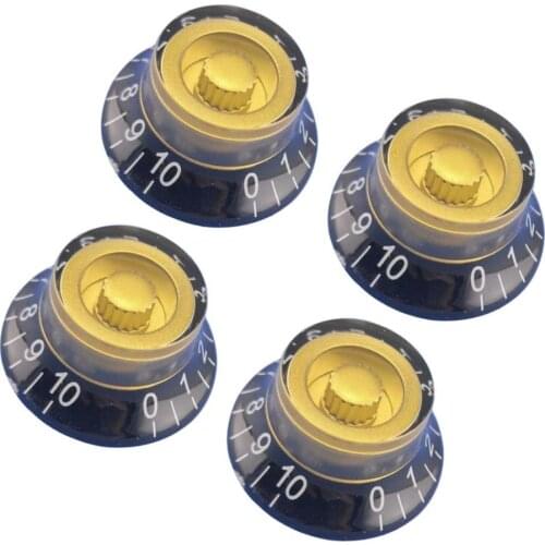 4pcs Black/Gold Top Hat Volume & Tone Knobs for LP Electric Guitar Parts
