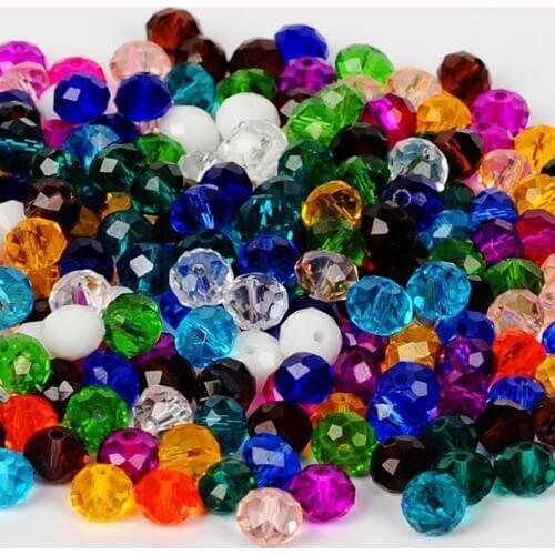 50Pcs new arrival hot loose strand Black Faceted Rondelle Glass Crystal Beads spacer Bracelet jewelry making