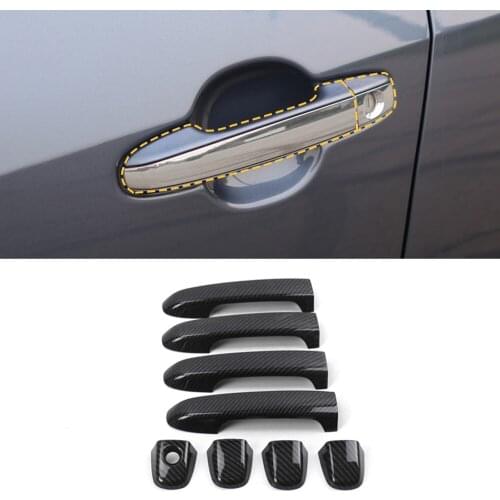 Car Accessories ABS Carbon Gate Door Handle Trim Frame Sticker Cover Exterior Decoration Molding for Toyota Camry XV50 2011-2017