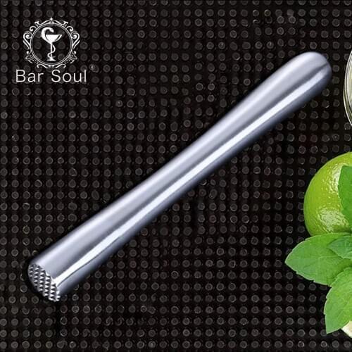 Bar Soul Integrated Stainless Steel Cocktail Muddler Mojito Muddler Fruit Spice Masher Crushed Ice Bartender Tools
