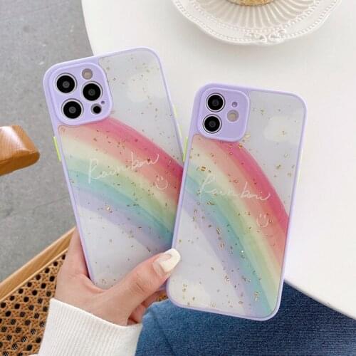 Funda de teléfono para iPhone, carcasa de TPU suave de lujo, colorida, arcoíris, ostentosa, dorada, para iPhone 12, 11 Pro, X, X