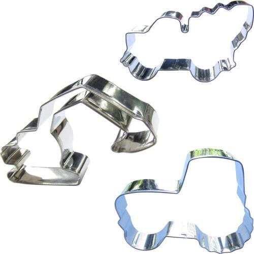 Excavators, Tractors, Cement trucks shapes 3 pieces biscuit cutting molds, baking tools, cake decorating soft candy tools