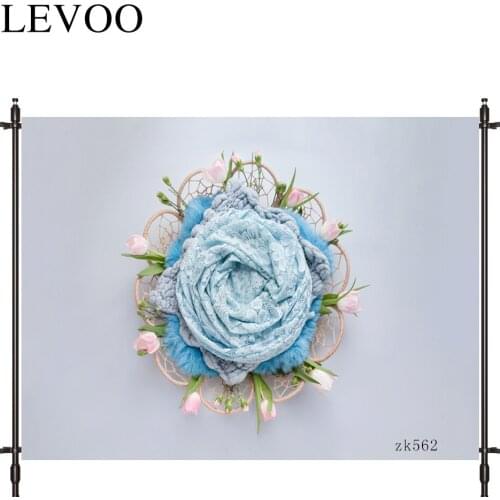 LEVOO photographic background Flower basket blue Newborn PScommemorate photocall photobooth decor studio custom shoot prop