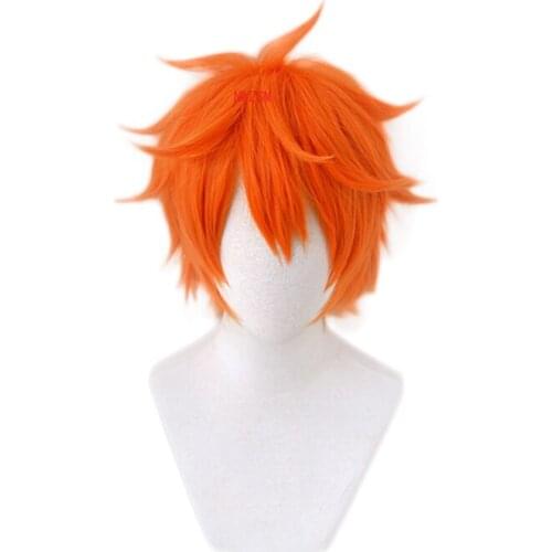 Haikyuu!! Karasuno Syouyou Hinata Shoyo Orange Wig Cosplay Costume Heat Resistant Synthetic Hair Haikiyu Men Women Short Wigs