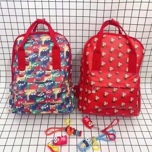 IVYYE Sesame Street Fashion Anime PU Backpacks Soft Leather School Backpack Casual Bags Travel Knapsack Unisex New