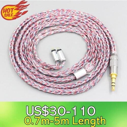 LN007596 16 Core Silver OCC OFC Mixed Braided Cable For 0.78mm BA Custom Westone W4r UM3X UM3RC JH13 High Step Earphone