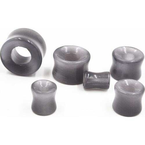 Lot60pcs Cats Eyes Stone Ear Tunnels Hollow Expanders Earlets Plugs Ear Piercing Body Jewelry Free Shippment Gauges 6-16mm