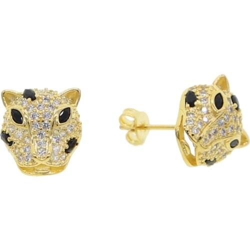 European and United States fashion style Earrings Leopard Head animal Metal Earrings Popular jewelry for women