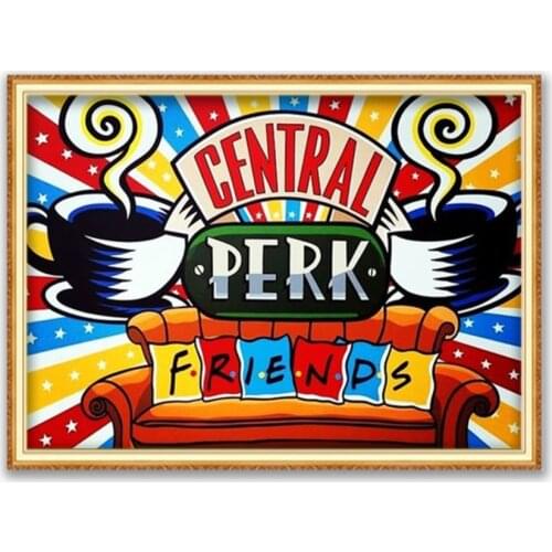 Friends Tv Show DIY 11CT Cross Stitch Embroidery Kits Needlework Craft Set Printed Canvas Cotton Thread Home Decoration On Sale