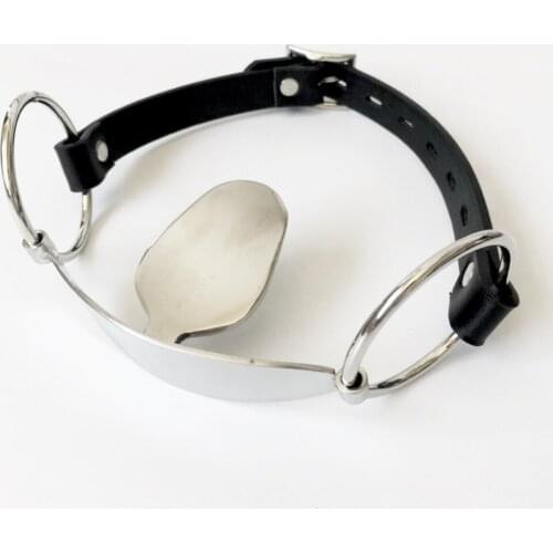 Stainless Steel Open Mouth Gag Tongue Flail Sex Slave Bdsm Bondage Restraints Bdsm Fetish Wear Adult Game Sex Toys for Women Men