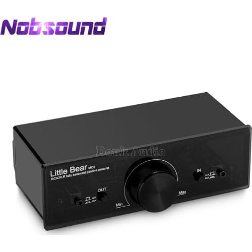 Nobsound Little Bear MC2 Fully Balanced Passive Preamp Pre-Amplifier XLR/RCA Controller Audio Signal Switcher