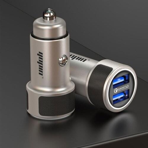 New Pure Copper QC3.0 Car Charger Car Cigarette Lighter socket USB Double Port 5.8A Quick Charging Car Charging Car Accessories