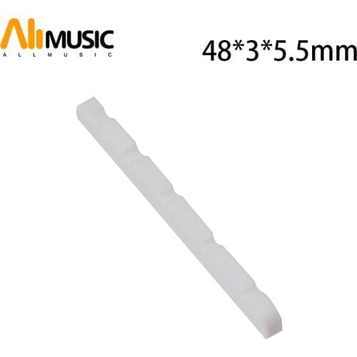 Wholesales 10 pcs 3MM Slotted Real Bone 5 String Bass Nuts For Electric Bass 48*3*5.5mm