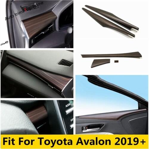 Car Wood Grain Interior Dashboard Central Control Panel Front Door Armrest Decor Strip Cover Trim For Toyota Avalon 2019 - 2021