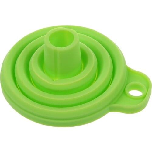 Portable Retractable Funnels Home Kitchen Funnel Convenient Storage Green
