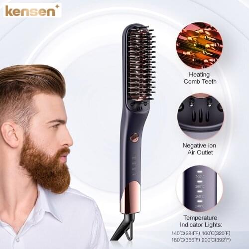 Kensen Hair Tools Straightening Comb Hair Curler Beard Hair Styler For Men Curlers Electric Curling Negative Ion Curling Iron
