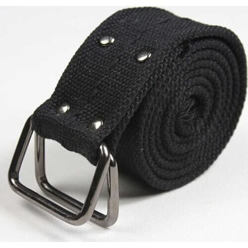 Wideband Belt 4.5cm Double Loop Buckle Military Uniform Canvas Belt men and women Couple Wholesale General Widened Cotton Belt