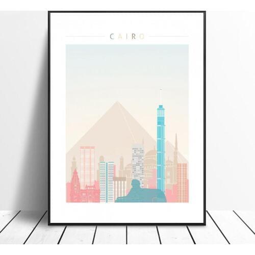 Cairo Skyline Wall Art Poster Picture Modern Minimalist Bedroom Living Room Decoration No Frame