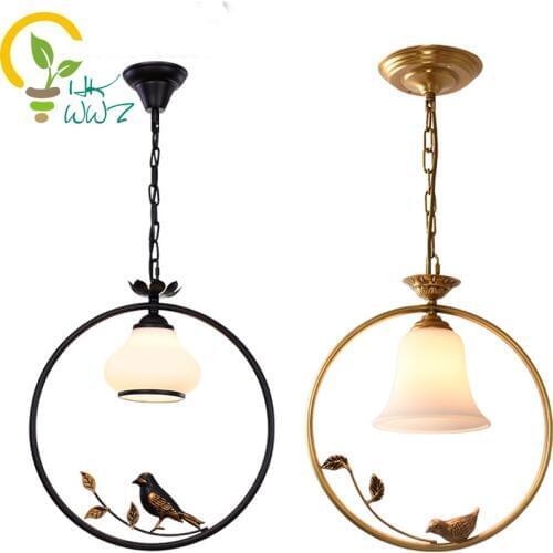 Bird Led Pendant Lights Indoor Lighting Kitchen Led Pendant Lamp Glass Lampshade HangLamp lamparas de techo colgante moderna