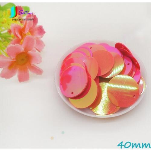 Dancing Clothes DIY Decoration Accessory Colorful Single Hole 40MM Round Partial Hole Loose Sequins S0178L