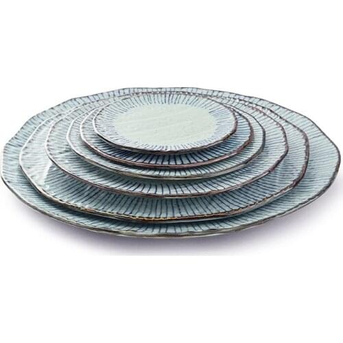 Fruit Dish, Bone Dish, Household Hand-painted Round Dish, Japanese Style Flat Dish, Sushi Sashimi Restaurant Ceramic Plate