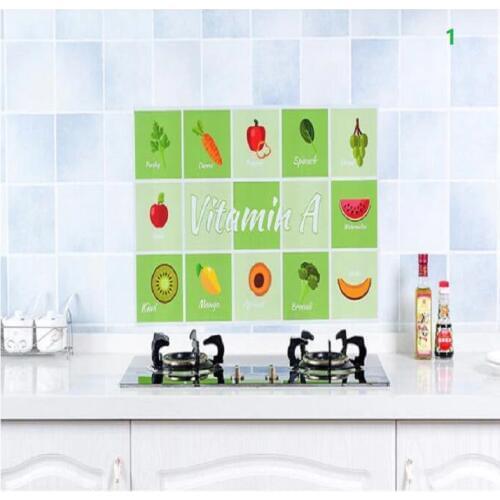 UBRUSH 45x75cm Wall Stickers PVC Kitchen Aluminum foil Oilproof Decorative Stickers Refrigerator Stickers Wall Sticker