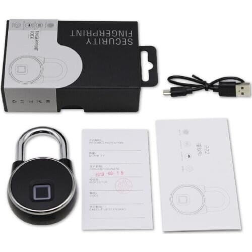 Anytek P22 Smart Keyless Fingerprint Lock IP66 Anti Theft Security Padlock Golden Security Keyless USB Rechargeable Door Lock